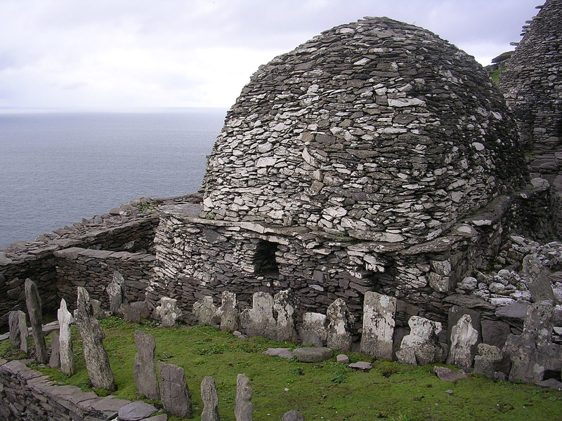 Monasterio real de la isla Skellig Michael. Wikimedia Commons
